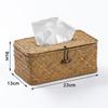 Fashion Imitation Rattan Woven Tissue Box Large Capacity Vintage Napkin Holder Paper Towel Box Office