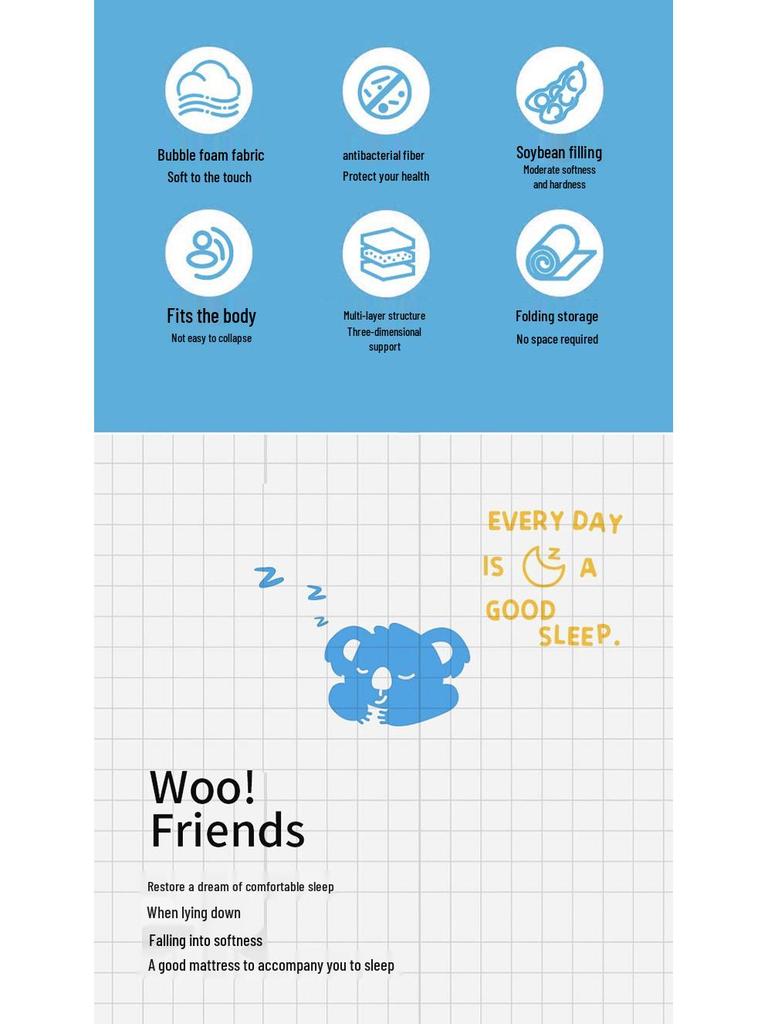 2025 Smiley Face Cotton Soybean Fiber Dorm Mattress