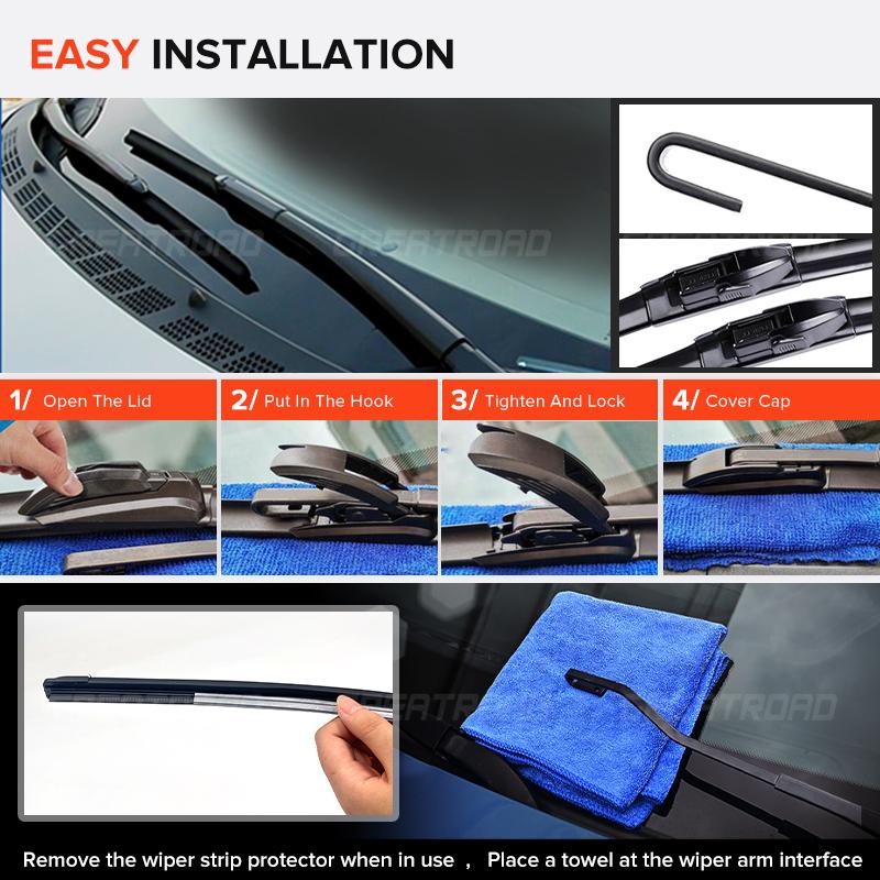 For Honda Civic 8 an Hatchback 2005-2011 2006 2007 Wiper Front Wiper Blades Windshield Windscreen Window Brush 26"+23"