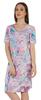 Moomaya Cotton Jersey Printed Midi Dress For Women V-Neck Summer Short Sleeves Knee Length