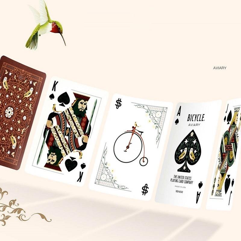 Orange Bicycle Aviary Playing Cards Deck Poker Size Card Games Magic Tricks