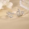 Unisex Double-Layer Zirconia Ear Clip for Non-Pierced Ears - Stackable, Trendy Rhinestone Design for Men and Women