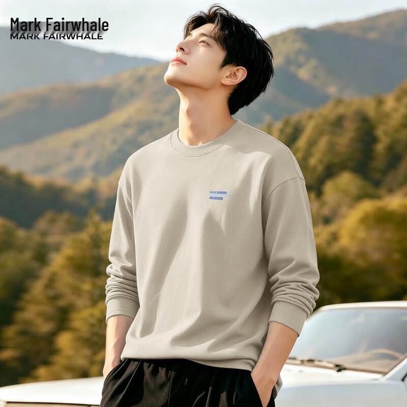 Mark Fairwhale Men's Cotton Long-Sleeve Casual Loose T-Shirt