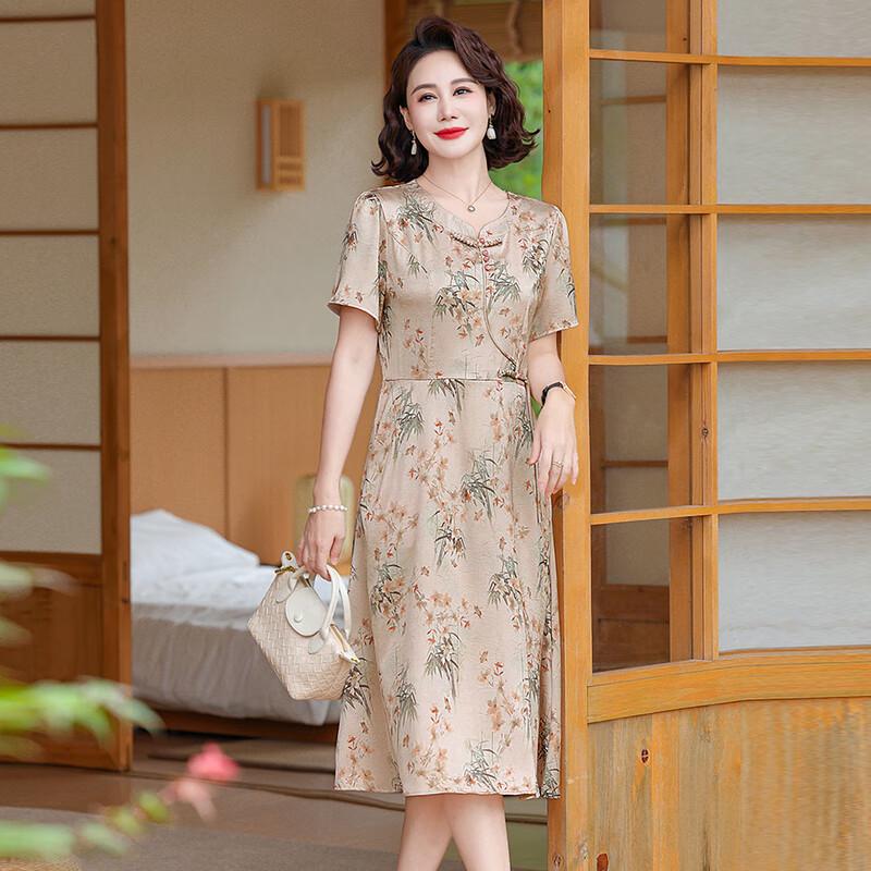 2025 New Chinese Style Summer Dress for Middle-Aged Women