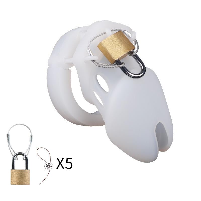 7 Colors Silicone Male Chastity Device Cock Cage Sex Toys With 5 Penis Ring Prevent Breaking Free Standard Short Cages Sex