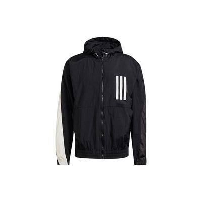 Colorblock Windproof Hooded Logo Jacket Men's Black GT9769