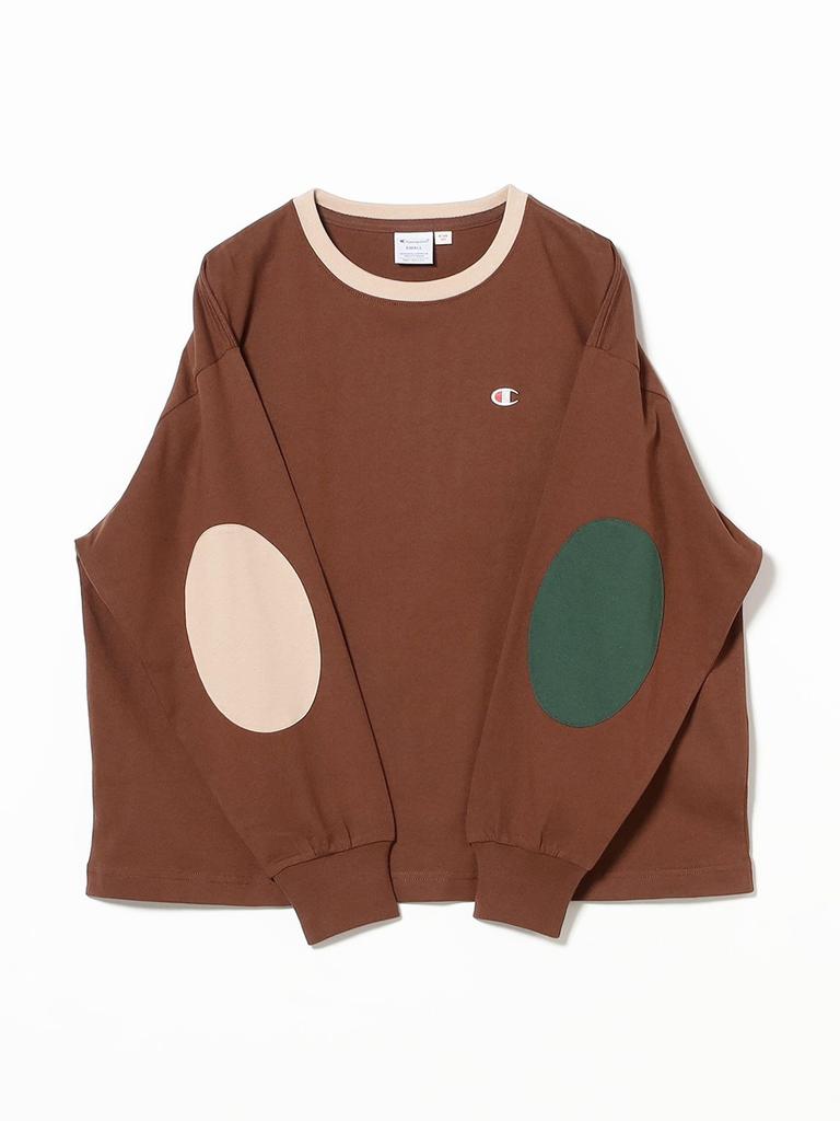 Beams Boy L/S TEE [Special Order] Champion Elbow Patch T-Shirt Women's Brown Size S