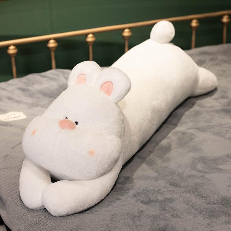 Cute Pet Long Pillow Girl Sleeping Cat Doll Cute Rabbit Plush Toy Doll Leg Doll on Bed