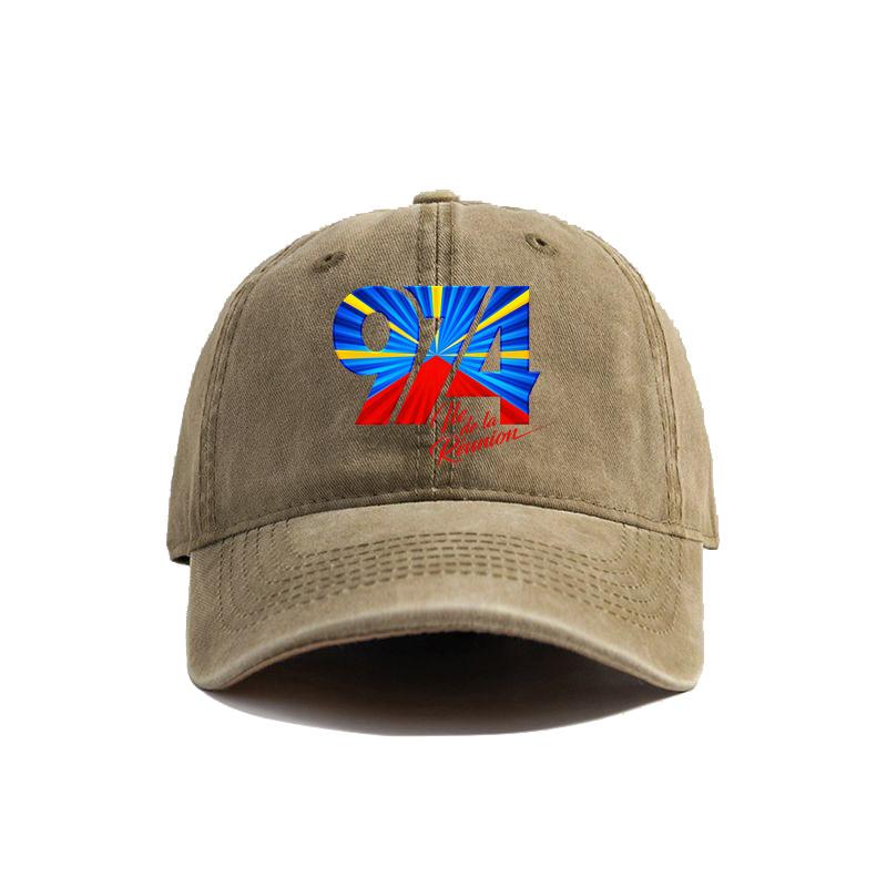 974 Reunion Island Baseball Cap Distressed Hats Cap Men Retro Outdoor Summer Adjustable Hat