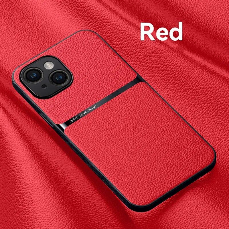Luxury Magnetic Leather Case for Iphone 15 14 13 12 11 Pro Max Plus Xsmax Xr Shockproof Camera Protection Shell Cover Case