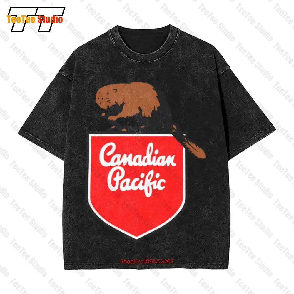 Canadian Pacific Cp S Beaver Shield Logo Cotton Vintage Oversized TShirt EU S