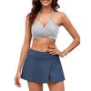 2025 European & American Sexy Backless Split Swimsuit Bikini with Solid Color Skirt Style for Women