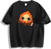 Kawaii Calcifer Cartoo T-Shirt,Short Sleeve Cotton Teen Tees
