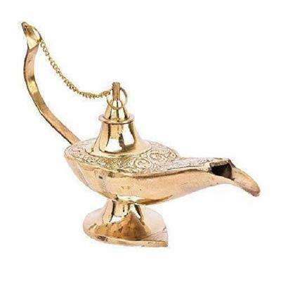Brass Oil Lamp Aladin Chirag Handicraft Use for Home Decoration 25.4 Cm