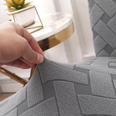 Huse pentru scaune de bucătărie cu jacquard în dungi, elastice, moi, pentru sufragerie