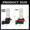 2Pcs H11 H8 H9 LED Fog DRL Bulbs 9005 HB3 9006 HB4 CSP Chip Led Foglights Daytime Running Light 6000K White Super Bright Lamp
