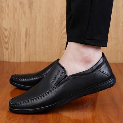 Men's Leather Shoes Casual Doudou Shoes Men's Casual Shoes Lazy Set Feet One Pedal Leather Shoes Korean Version Tide Soft Sole Versatile