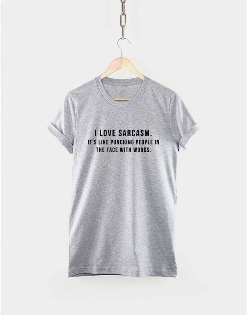I Love Sarcasm Tshirt Mens Tracksuit Cotton Shortsleeved Tops Crew Neck Pullover Casual Sportswear Harajuku Retro Streetwear