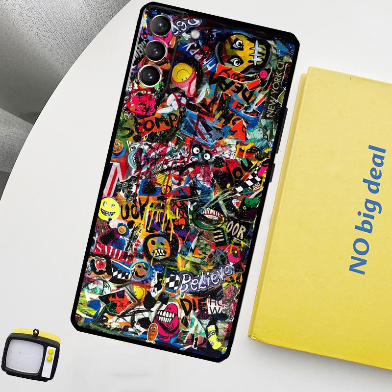 Graffiti Phone Case For Samsung Galaxy S24 Ultra S20 S21 S22 S23 Plus S9 S10 S24 FE S25 Ultra Cover