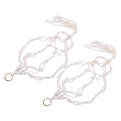 2pcs Macrame Plant Hanger 41.34in with Tassels Woven Cotton Rope Hanging Plant Basket for Indoor Outdoor Home Decor