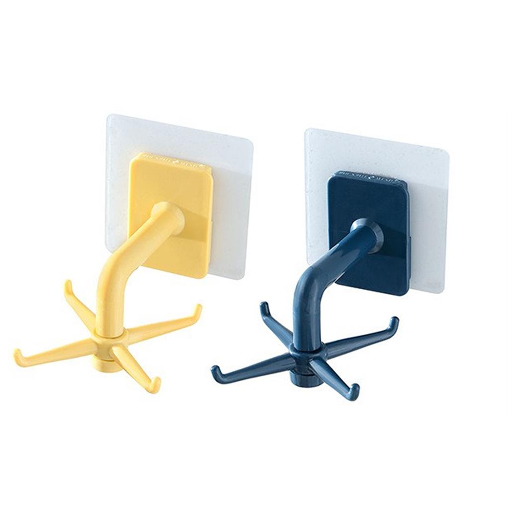 4-claw Wall Hooks Cooking Tool Spoon Storage Holder Self Adhesive 360° Swivel Multi-functional Kitchenware Hanger Bathroom
