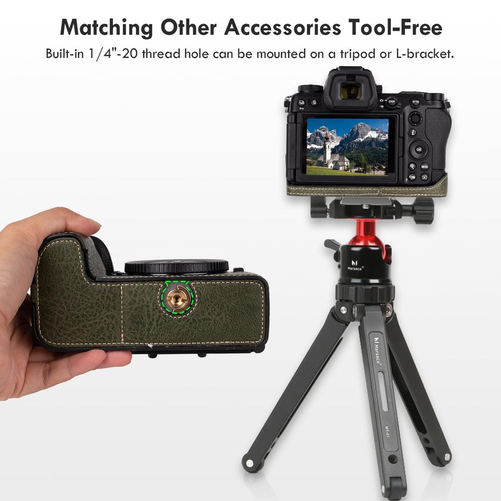 VOVMOEYA Half Case for Nikon Z6III Mirrorless Dedicated Body Case for Nikon Z6III Half Cover for Nikon Z6III Camera Half Base Case with Screw Hole and