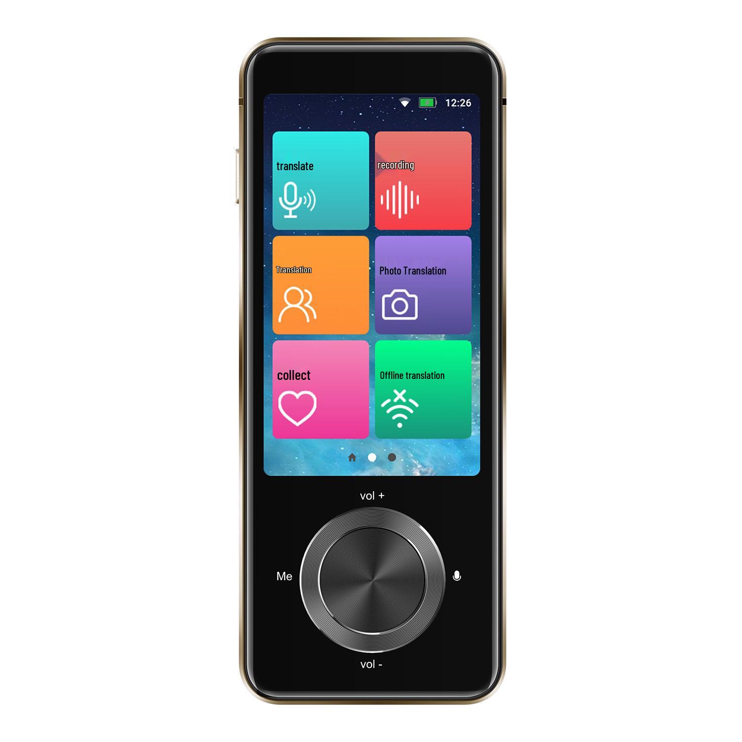 

M9 Smart Voice Translator: Multilingual WiFi Wireless Translator with Photo and Audio Translation, Dialogue Practice, and Recording Features чёрный