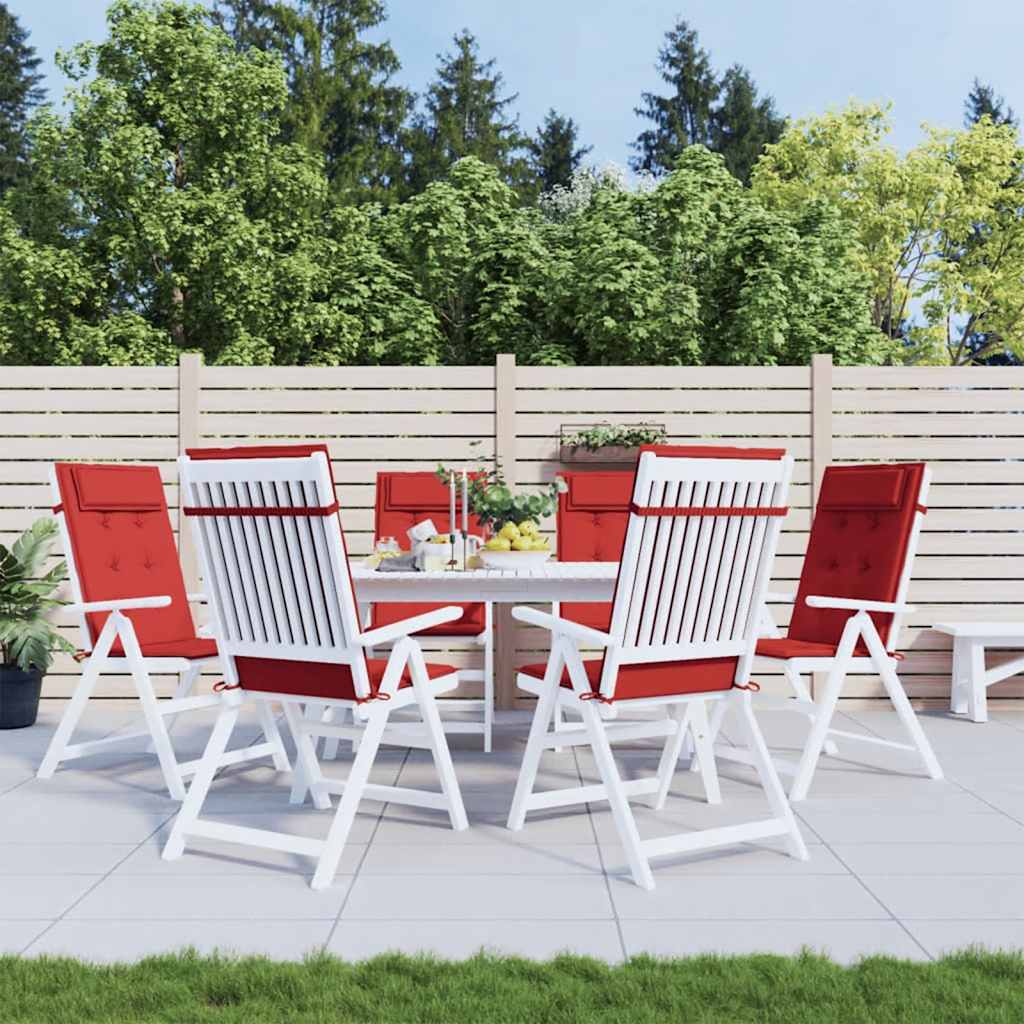High Back Chair Cushions 6 Pcs Red Oxford Fabric