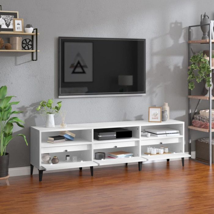 VidaXL TV Cabinet White 150x30x44.5 Cm Engineered Wood 831917