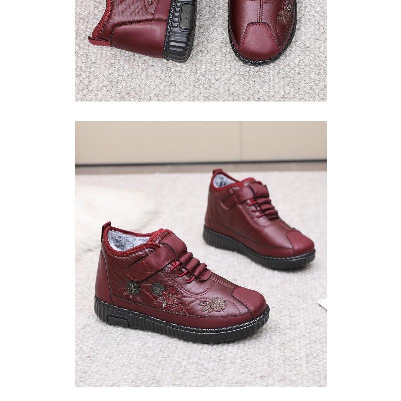 Dámské nepromokavé zimní boty pro seniorky, plyšová podšívka, boty do chladného počasí, protiskluzové teplé sněhule, pohodlné pro babičku