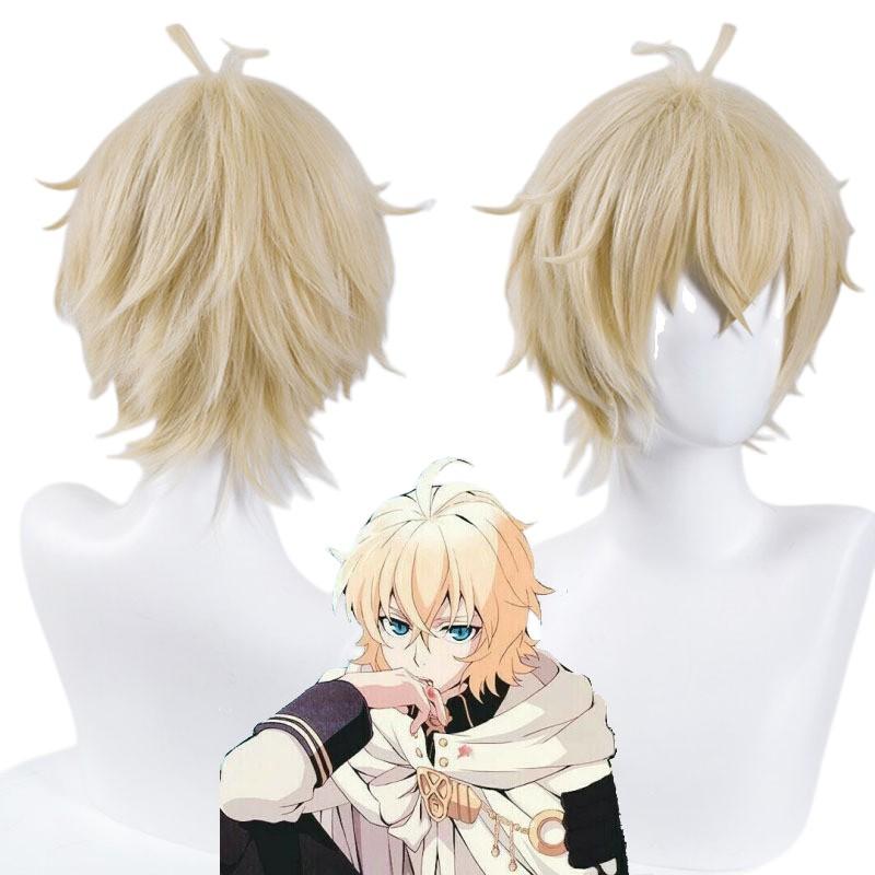 Anime Seraph of The End Mikaela Hyakuya Cosplay Halloween Carnival Uniform with Wig Full Set Costumes