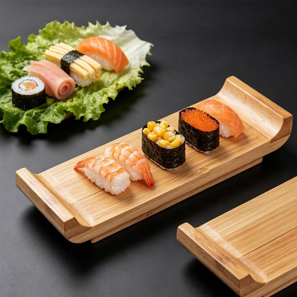 Sushi Serving Sashimi Serving Wooden Sushi Sushi Sashimi Serving Lunch Stand, Stand, Tool, Plate, Plate, Plate.