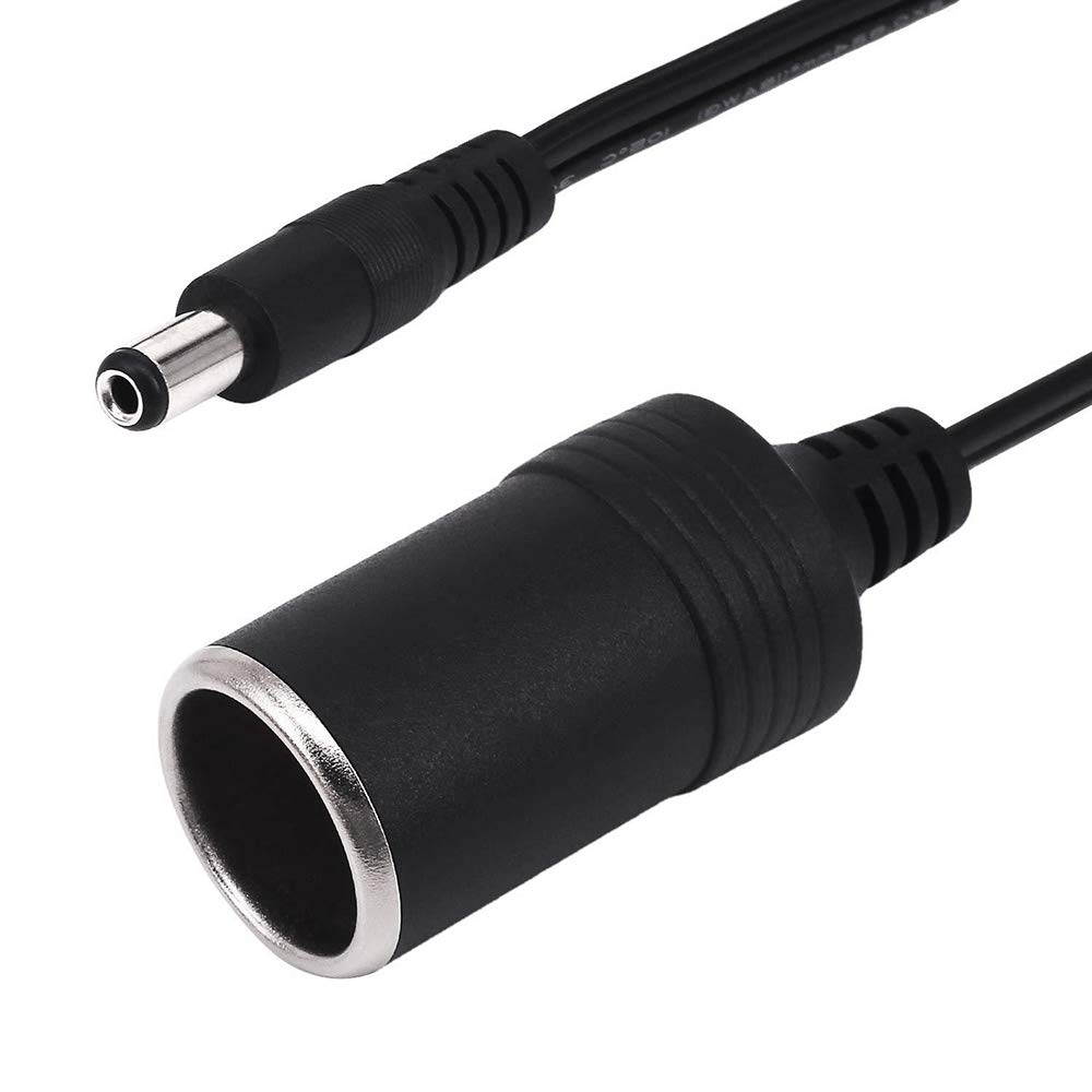 YFFSFDC Cigarette Lighter Socket Female DC Jack with Male Connector Adapter 5.5-2.1mm Connector, 12V, 30cm,