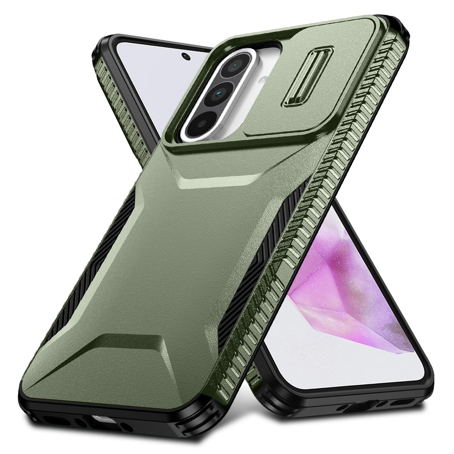 

For Samsung Galaxy A36 5G/A56 5G Case Camshield TPU+PC Phone Cover Non-Slip Side Edge Pink+Wine Red