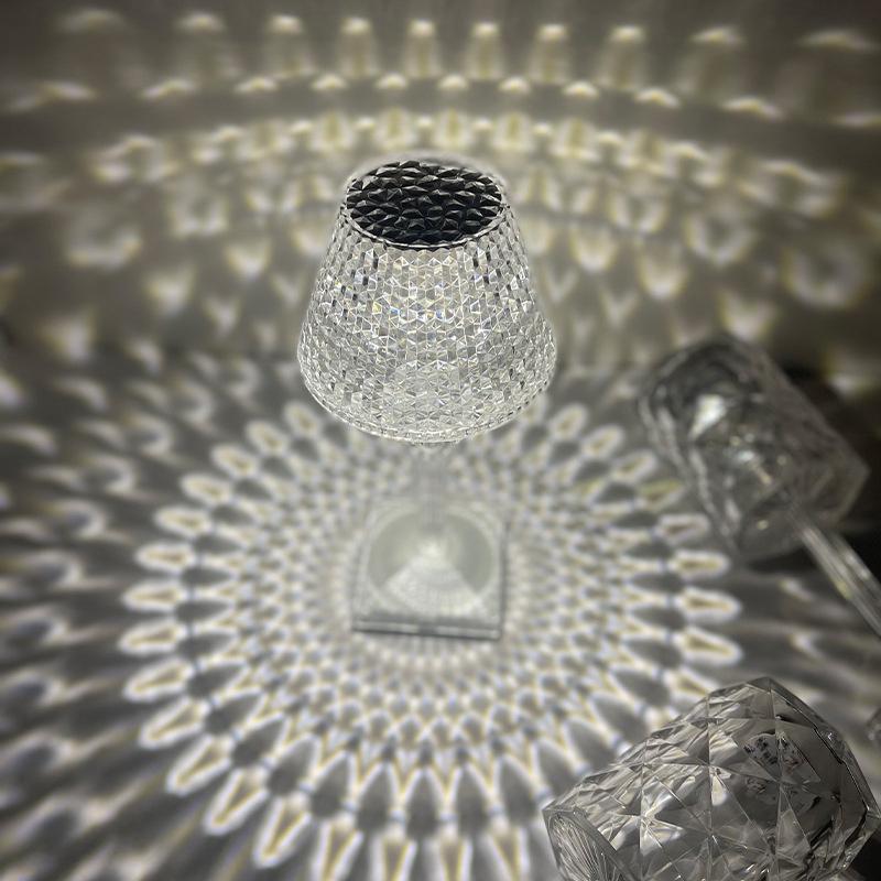 1Pc Crystal Table Lamp Rechargeable Touch Light-changing Eye Protection Lamp For Home Bedroom Bedside Decoration Lights Dropshipping