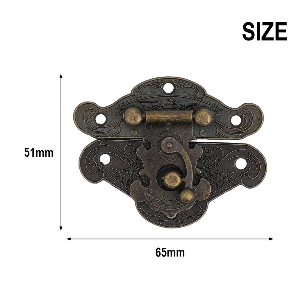 Cabinet Latches Hinge Bronze Cabinet Easy Installation Hasp Retro Design Antique Bronze Buckle Vintage Hardware
