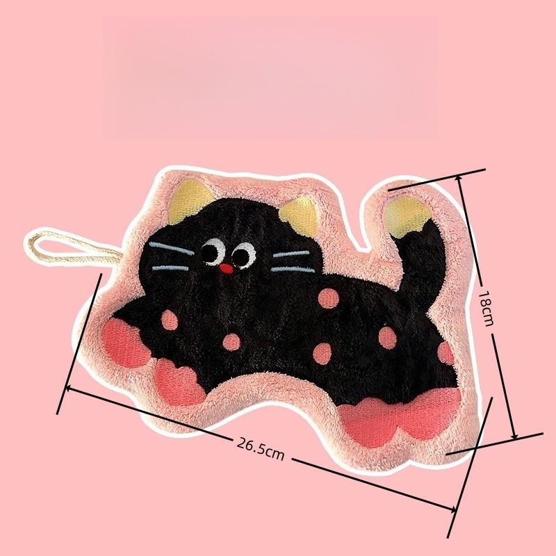 1Pcs Cute Cartoon Dopamine Hand Towel Hanging Style Household Kitchen Children's Bathroom Absorbent and Non Shedding Towel