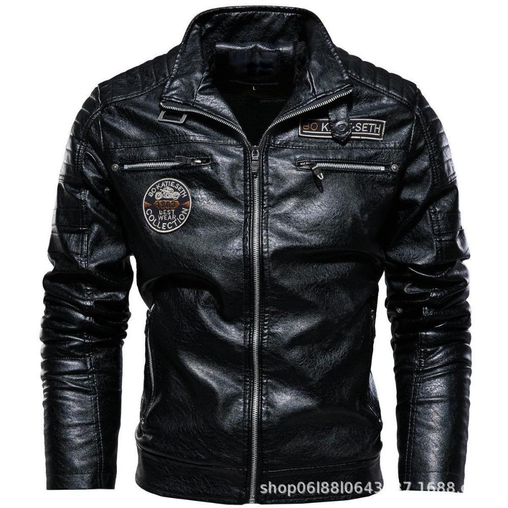 

Мужская кожаная куртка, новая мужская куртка из искусственной кожи, мотоциклетная куртка, современная крутая куртка из бархатной кожи для мужчин 4XL