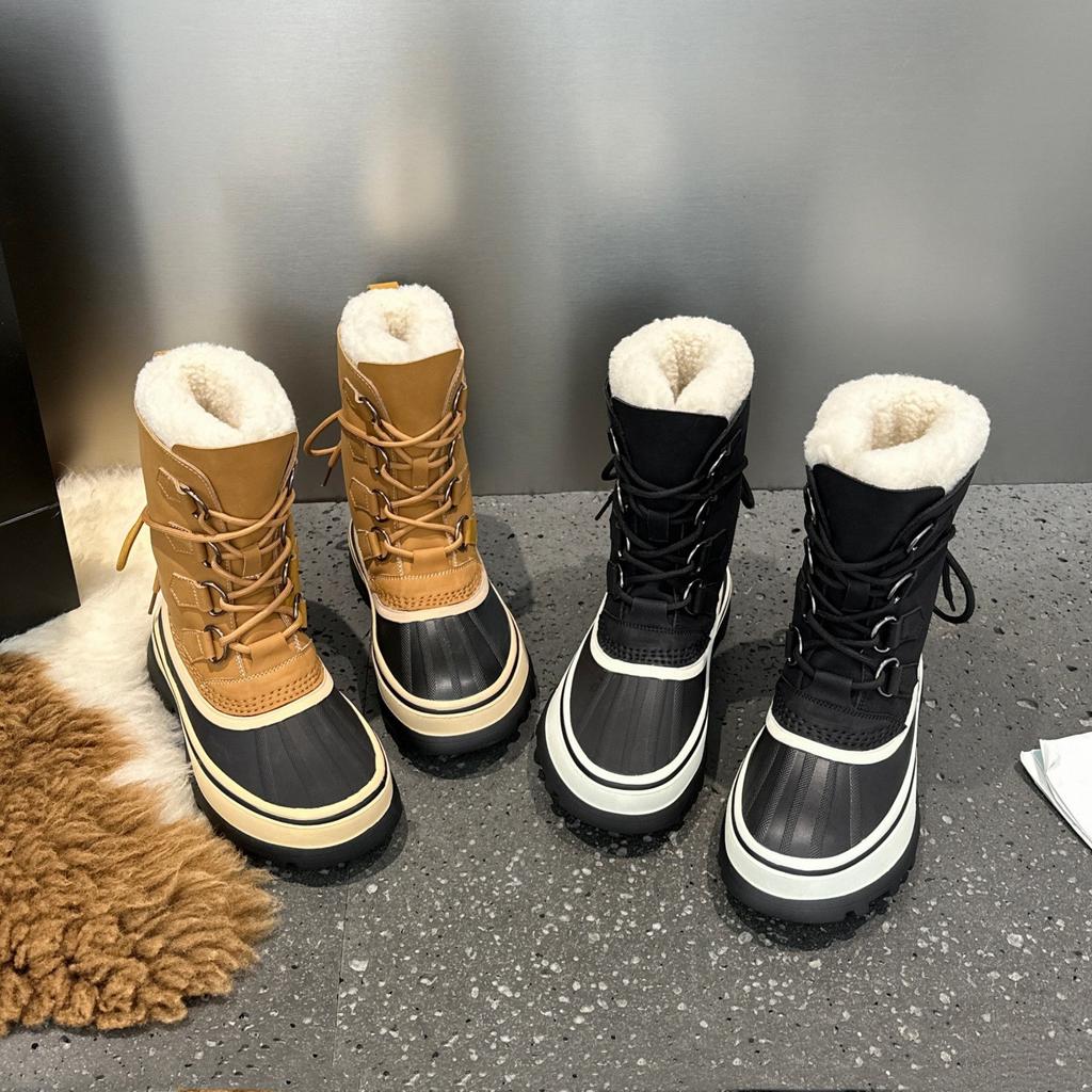 Outdoor mountaineering waterproof snow boots duck hunting boots women's winter cold-proof warm non-slip thick-soled medium boots