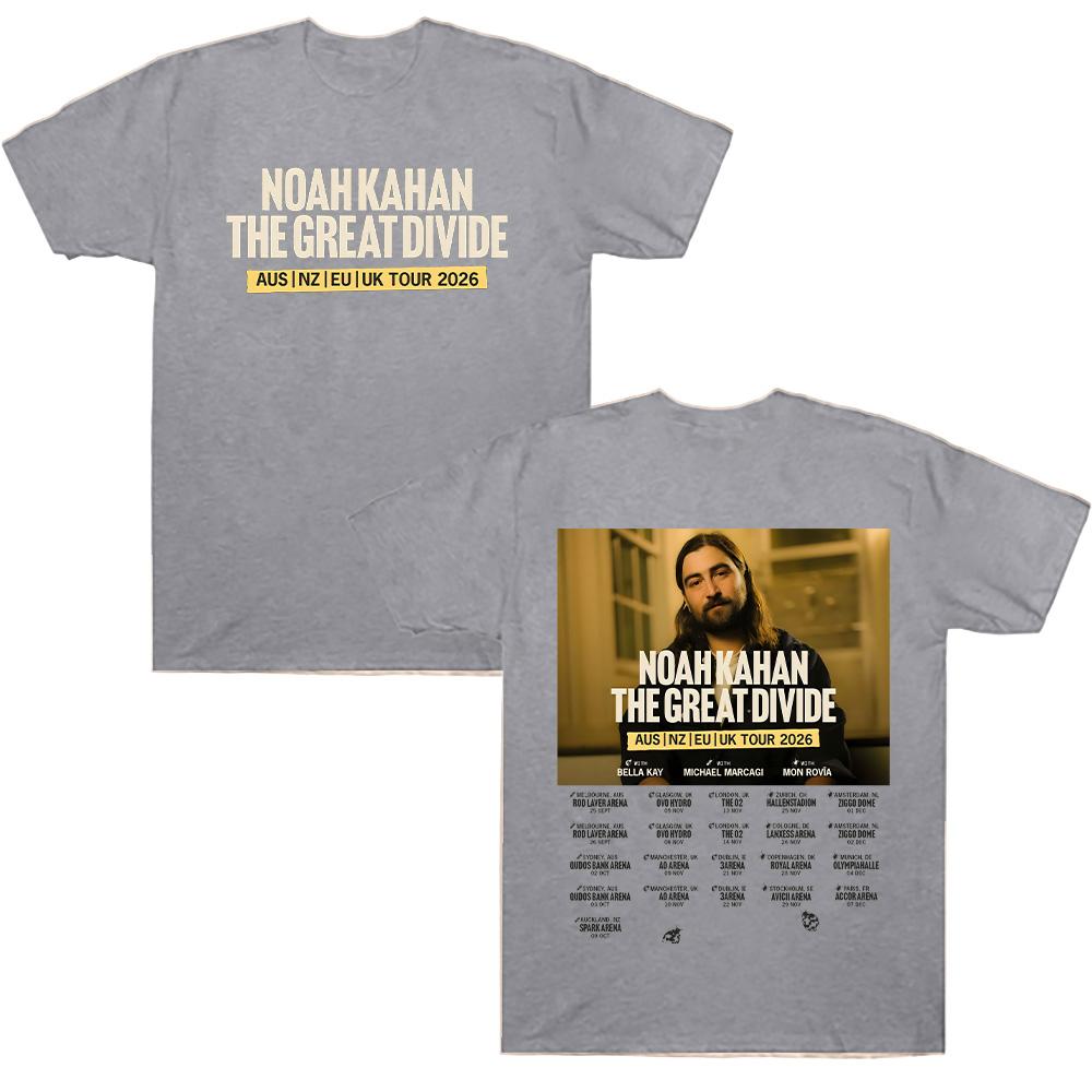 Noah Kahan The Great Divide TOUR 2026 T Shirts Women Men Pure Cotton Casual T-Shirts Crewneck Tee Shirt Short Sleeve Summer Tees