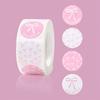 500pcs Pink and White Birthday Party Stickers - Elegant Bow design with Happy Birthday text, for Gift Wrapping, Scrapbooking