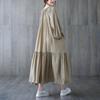 2024 Übergröße Patchwork Plissee Freizeitkleid für Damen - Locker, Schlankmachend, Lange Passform