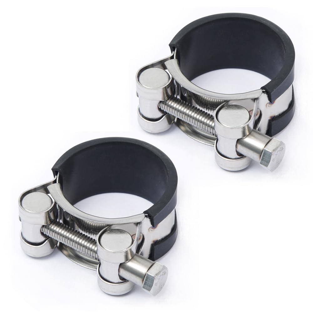 ESJNNK Muffler Clamp, Set of 2, 304 Stainless Steel, Muffler Band, Hose Band, Exhaust