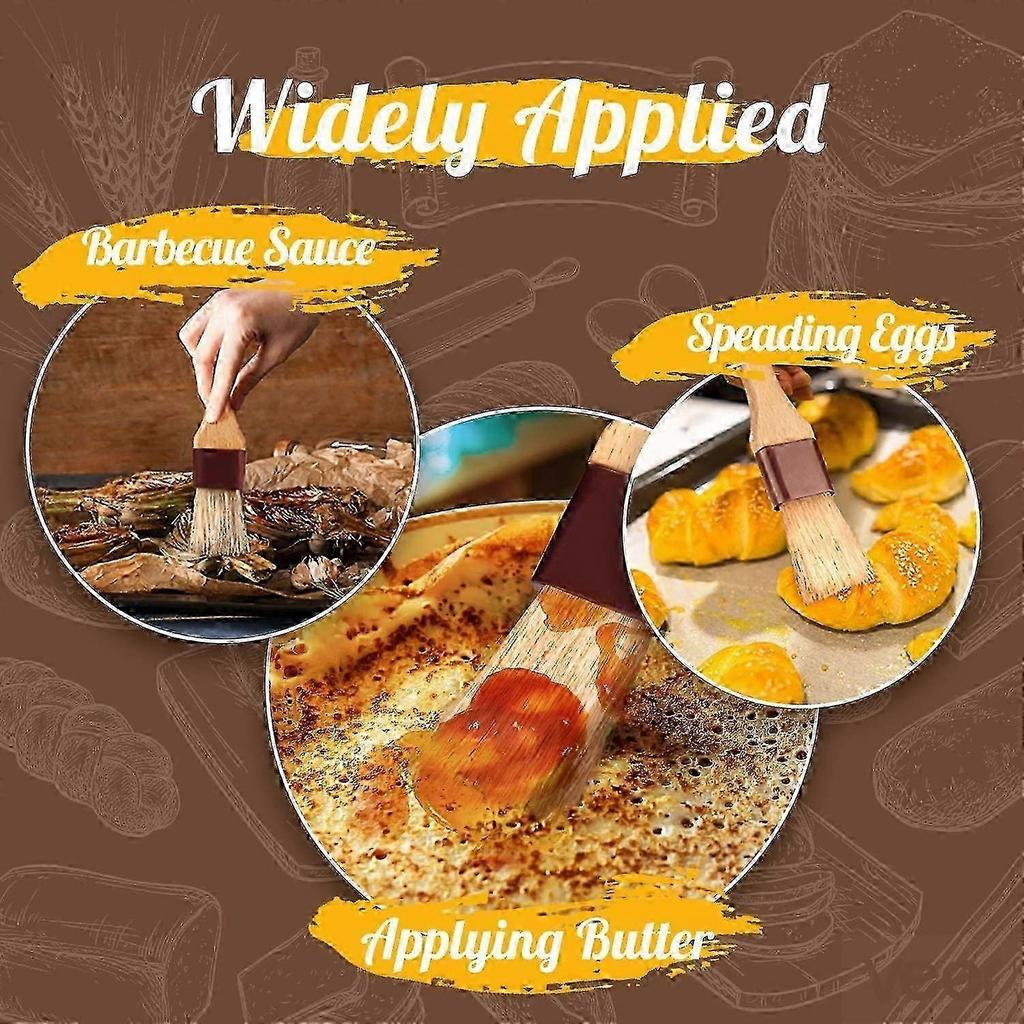 Pastry Brushes For Baking Basting Brush With Boar Bristle And Beech Hardwood Handles Culinary Oil Brush For Bbq Butter Grill Bbq Sauce Baster Marinade