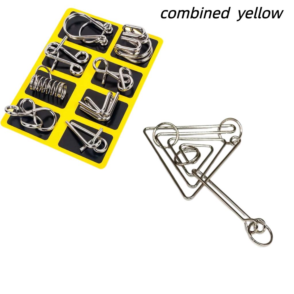 8Pcs/Set Metal Montessori Puzzle Wire IQ Mind Brain Teaser Puzzles Adults Interactive Game Reliever Educational Toys