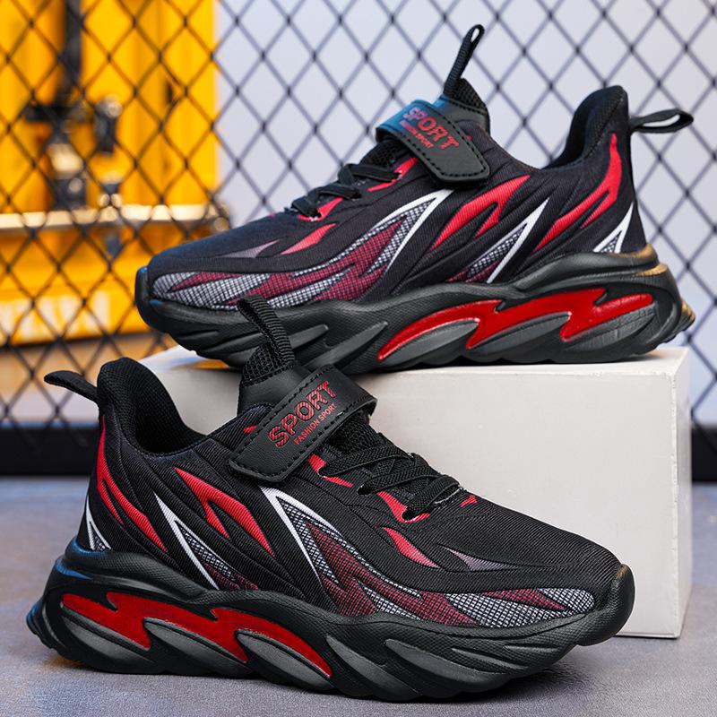 Laufschuhe Mode Jungen Kinder atmungsaktive Schuhe Farbabstimmung mittlere und ältere Kinder Flammenmädchen cool 2025 Sportschuhe