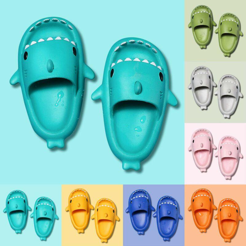 Cute Toddler Cartoon Sharks Non-slip Slippers For Boys And Girls Soft Breathable Eva Sandals
