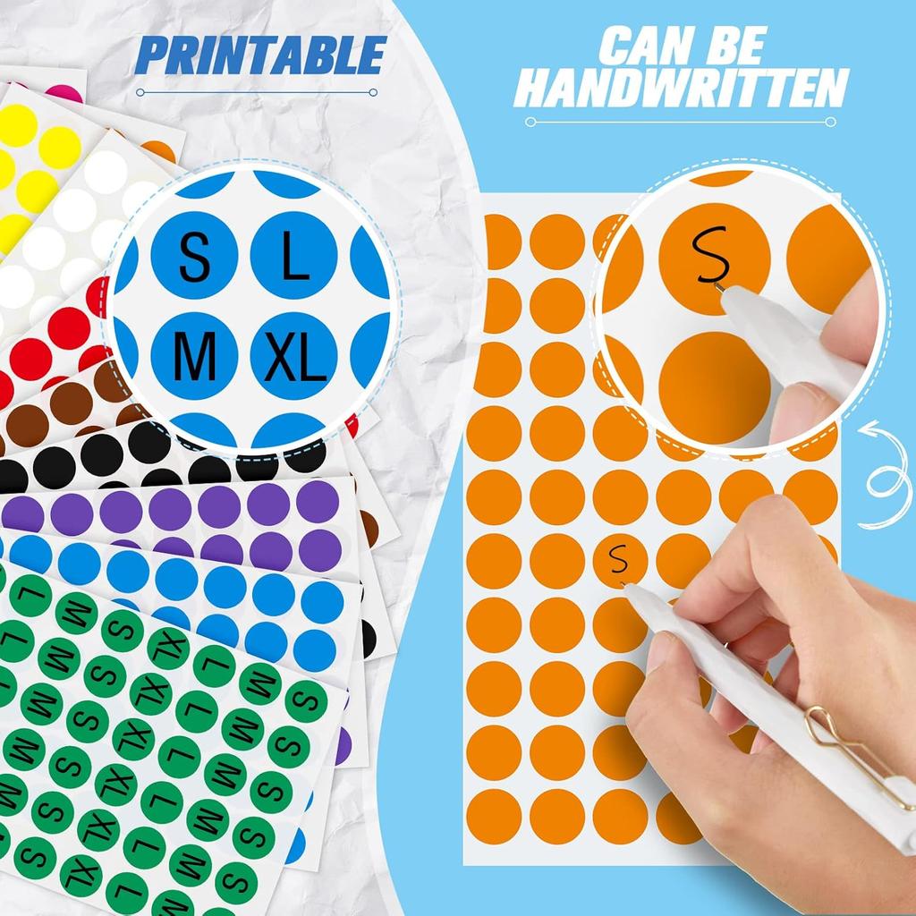 Epakh 4800 Pieces 1/2 Inch Round Color Circle Dot Sticker Labels 10 Assorted Colors Coding Adhesive Round Sticker for Marking, Organizing