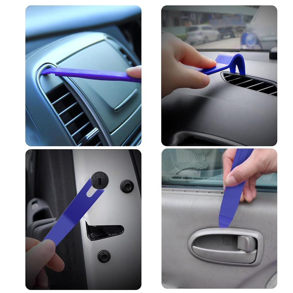 Trim Removal Tool Kit, 5pcs Pry Tools for Car, Car Radio Removal Tool, No-Scratch Pry Tool Kit for Car Door Clip Panel & Audio D