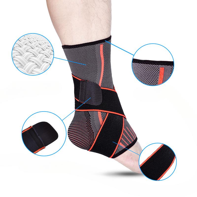 Un singur nailon pentru adulți, bărbați și femei, pentru fitness, tricotat, baschet, bandaj reglabil, presiune, exercițiu, protecție pentru glezne